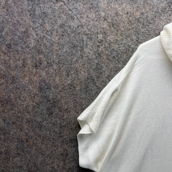 Vince Camuto Sweater Womens 2X Beige Cowl Neck Short Sleeve Lightweight Knit - Picture 10 of 14